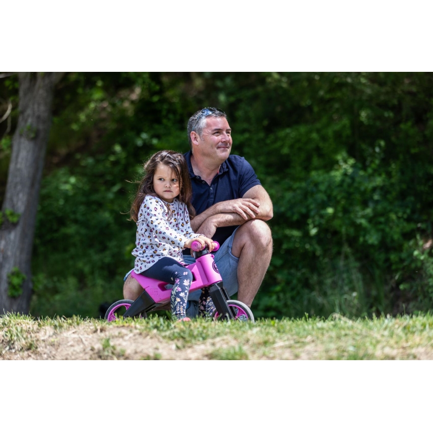 Funny Wheels - Bicicleta sem pedais 2 em 1 RIDER SUPER SPORT rosa/preto