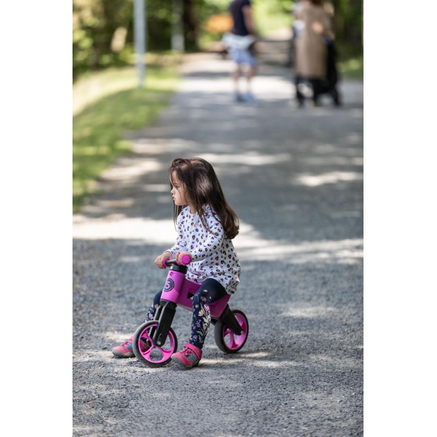 Funny Wheels - Bicicleta sem pedais 2 em 1 RIDER SUPER SPORT rosa/preto