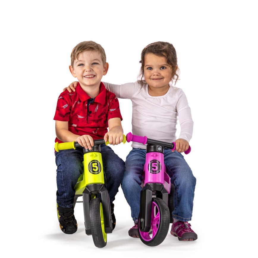 Funny Wheels - Bicicleta sem pedais 2 em 1 RIDER SUPER SPORT rosa/preto