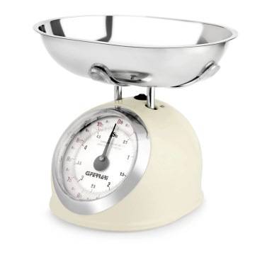 G3Ferrari G2000300 - Balança de cozinha retro com tigela ASKA creme/inox