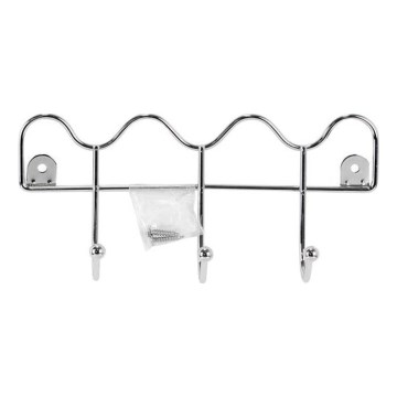 Gancho de parede 10x21,5 cm cromado brilhante