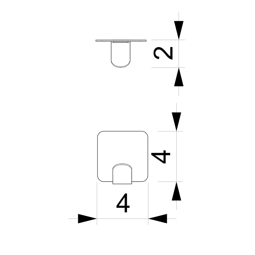Gancho de parede 4x4 cm branco