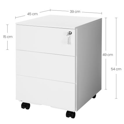 Gaveteiro de escritório SECURIO branco