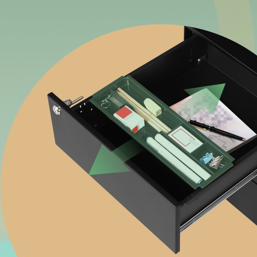 Gaveteiro de escritório SECURIO preto