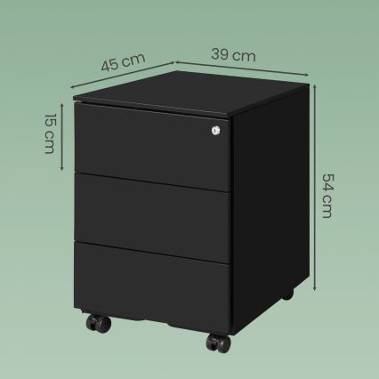 Gaveteiro de escritório SECURIO preto