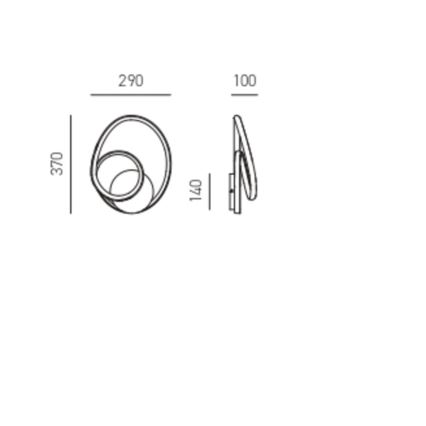Gea Luce DIVA A ORO SPAZZOLATO - Iluminação de parede LED com regulação DIVA LED/20W/230V dourada