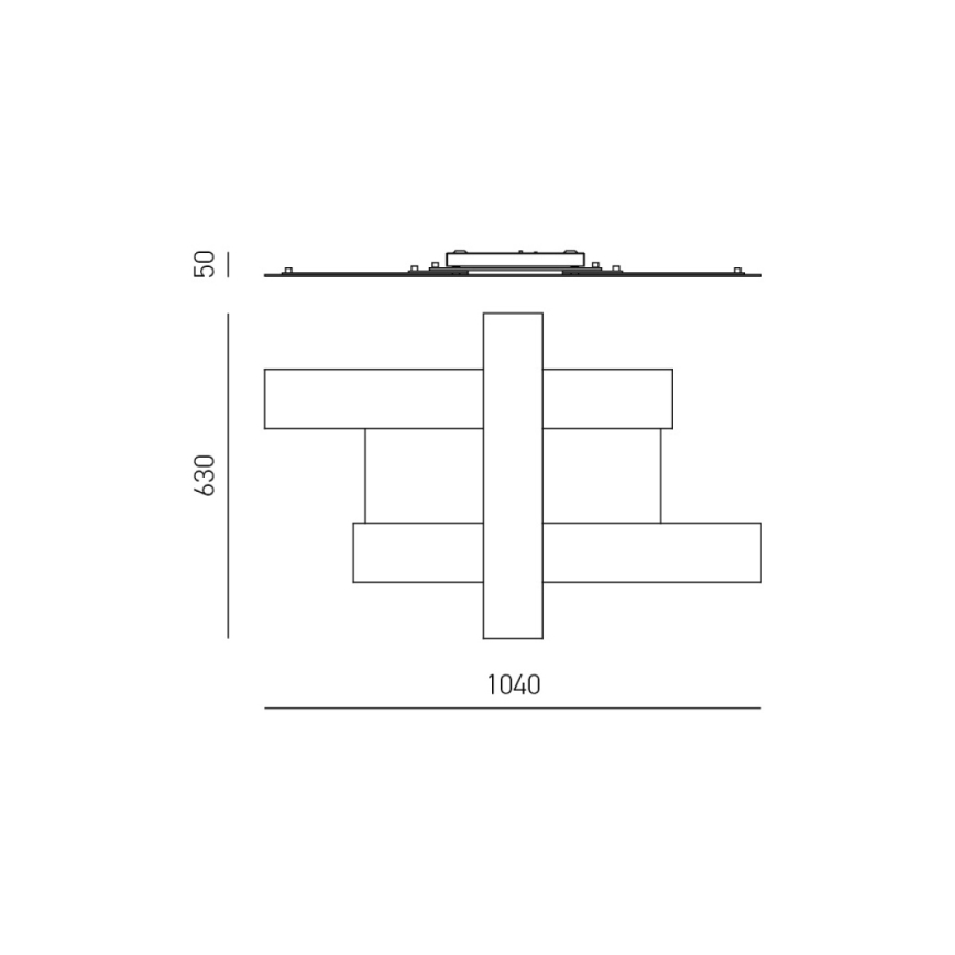 Gea Luce DOHA P G N - Iluminação de teto LED DOHA LED/50W/230V 104 cm preto