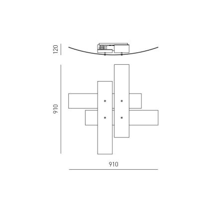 Gea Luce LARA P G arg - Iluminação de teto LARA 4xE27/52W/230V 91 cm prateado
