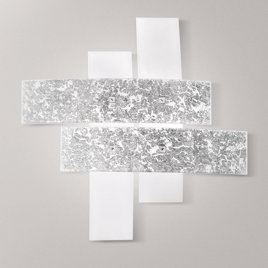 Gea Luce LARA P P arg - Iluminação de teto LARA 2xE27/52W/230V 50 cm prateado