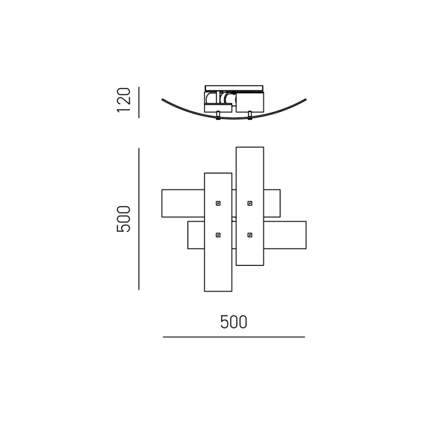 Gea Luce LARA P P arg - Iluminação de teto LARA 2xE27/52W/230V 50 cm prateado