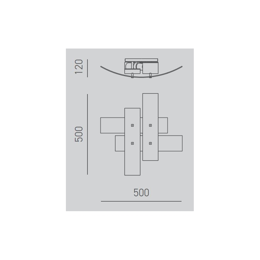 Gea Luce LARA P P oro - Iluminação de teto LARA 2xE27/52W/230V 50 cm dourada