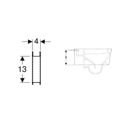 Geberit 111.847.00.1 - Conjunto de suportes Duofix para sanitas com superfície de apoio reduzida, 2 peças