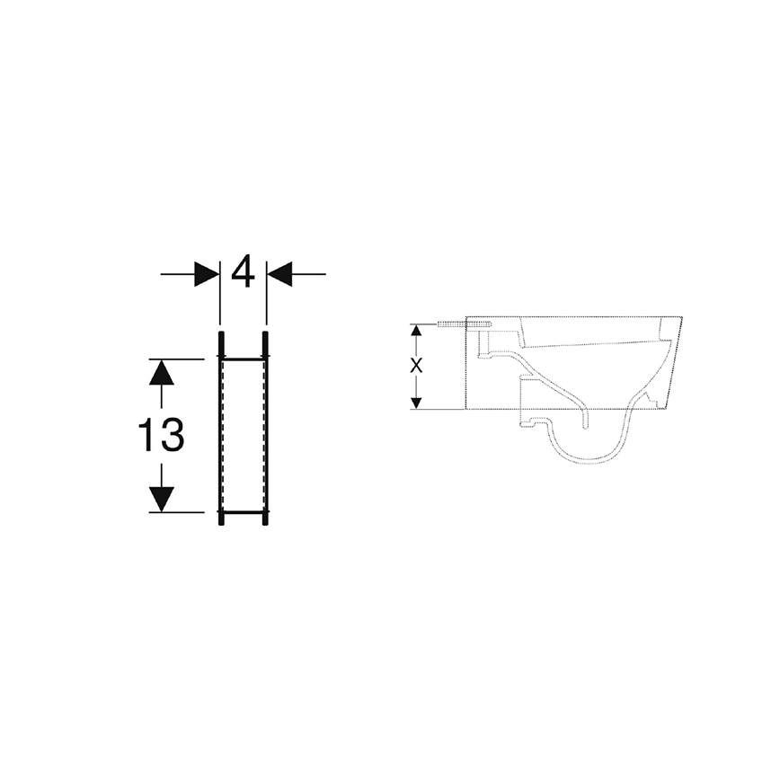 Geberit 111.847.00.1 - Conjunto de suportes Duofix para sanitas com superfície de apoio reduzida, 2 peças