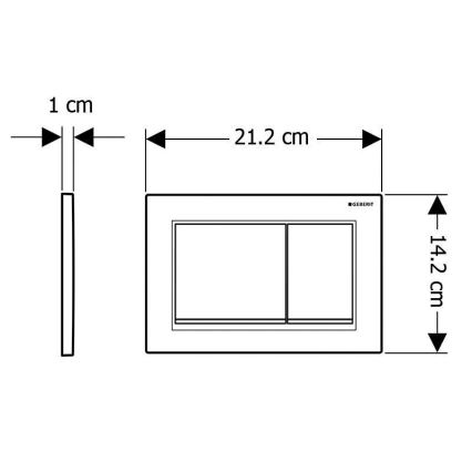 Geberit 115.080.01.1 - Botão de descarga Omega30 21,2x14,2 cm branco