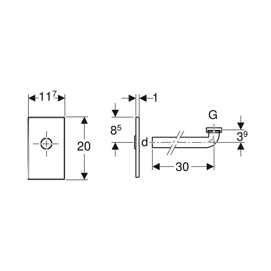 Geberit 115.416.11.1 - Kit de montagem para lavatório branco alpino