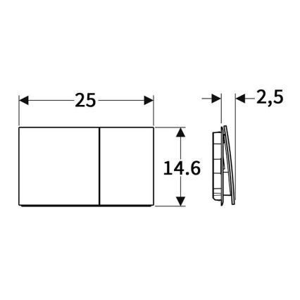 Geberit 115.622.SI.1 - Botão de descarga Sigma70 25x14,6 cm branco