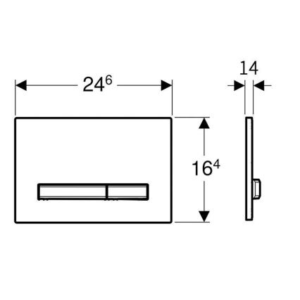 Geberit 115.672.QF.2 - Botão de descarga Sigma50 24,6x16,4 cm latão escovado