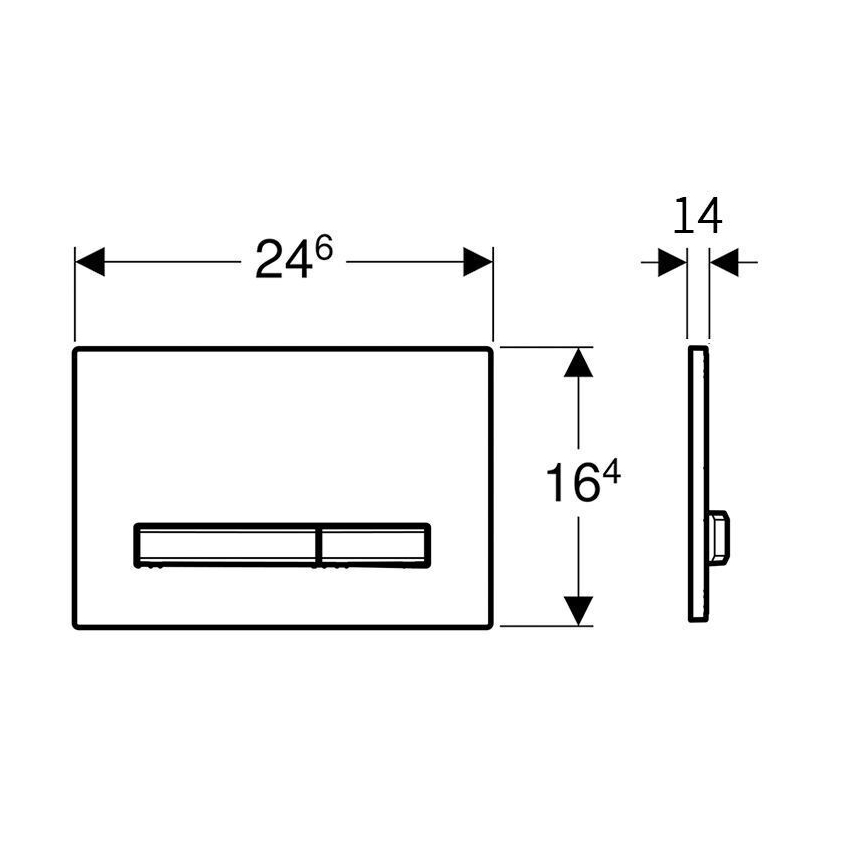 Geberit 115.672.QF.2 - Botão de descarga Sigma50 24,6x16,4 cm latão escovado