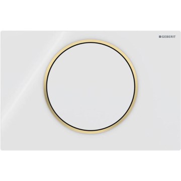 Geberit 115.758.KK.5 - Botão de descarga Sigma10 24,6x16,4 cm branco/dourado