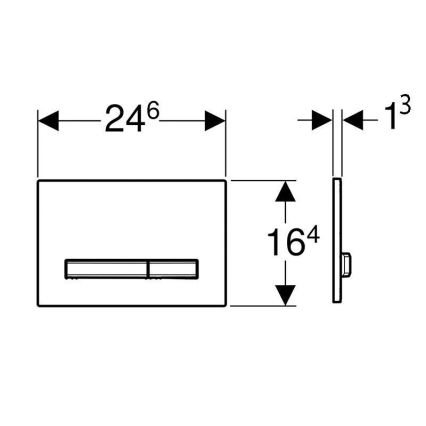 Geberit 115.788.11.2 - Botão de descarga Sigma50 24,6x16,4 cm branco/cromado mate