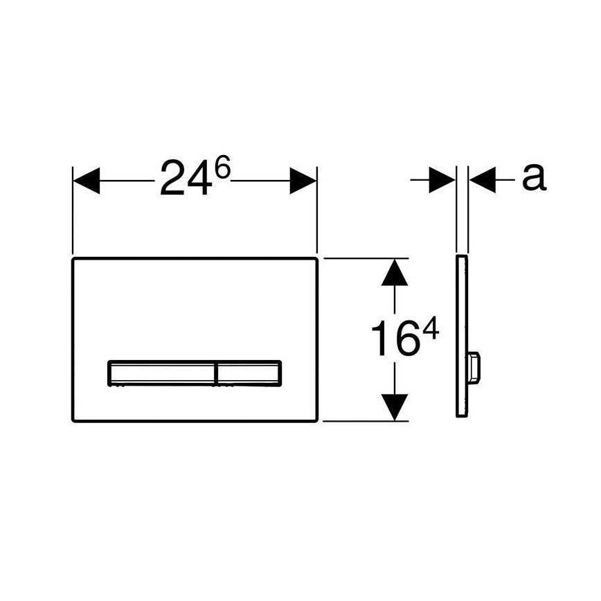 Geberit 115.788.DW.2 - Botão de descarga Sigma50 24,6 x 16,4 cm preto / cromado mate