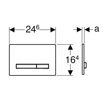 Geberit 115.788.JK.2 - Placa de descarga Sigma50 24,6x16,4 cm antracite/cromado mate