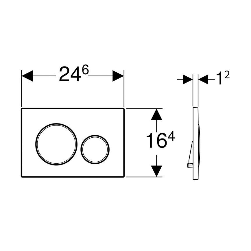 Geberit 115.882.SN.1 - Botão de descarga Sigma20 24,6x16,4 cm, aço inoxidável