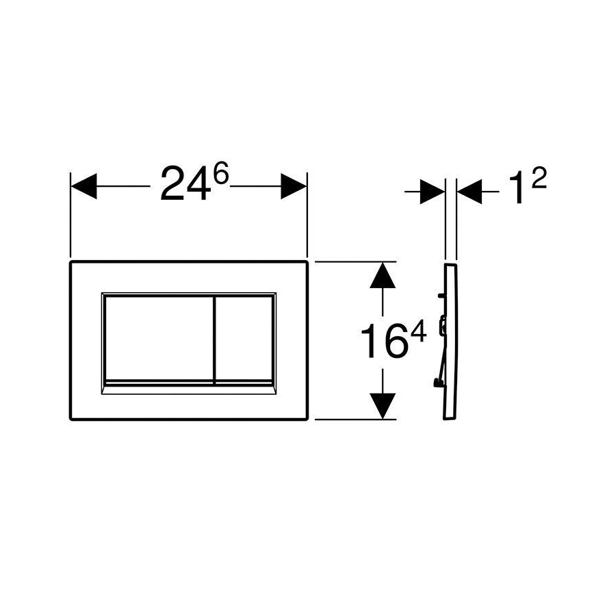 Geberit 115.883.DW.1 - Botão de descarga Sigma30 24,6x16,4 cm preto