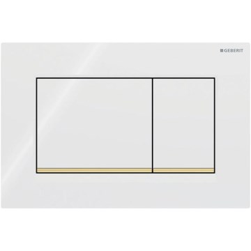 Geberit 115.883.KK.1 - Botão de descarga Sigma30 24,6x16,4 cm branco/dourado