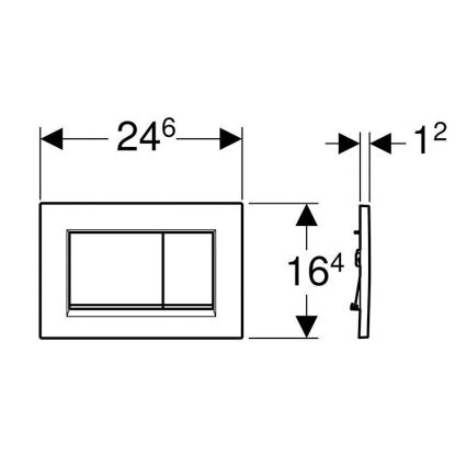 Geberit 115.883.KK.1 - Botão de descarga Sigma30 24,6x16,4 cm branco/dourado