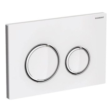 Geberit 115.884.SI.1 - Botão de descarga Sigma50 24,6 x 16,4 cm branco/cromado brilhante