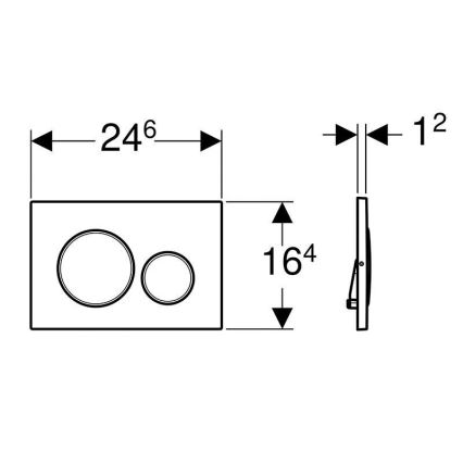 Geberit 115.889.SN.1 - Placa de acionamento Sigma20 24,6x16,4 cm em aço inoxidável