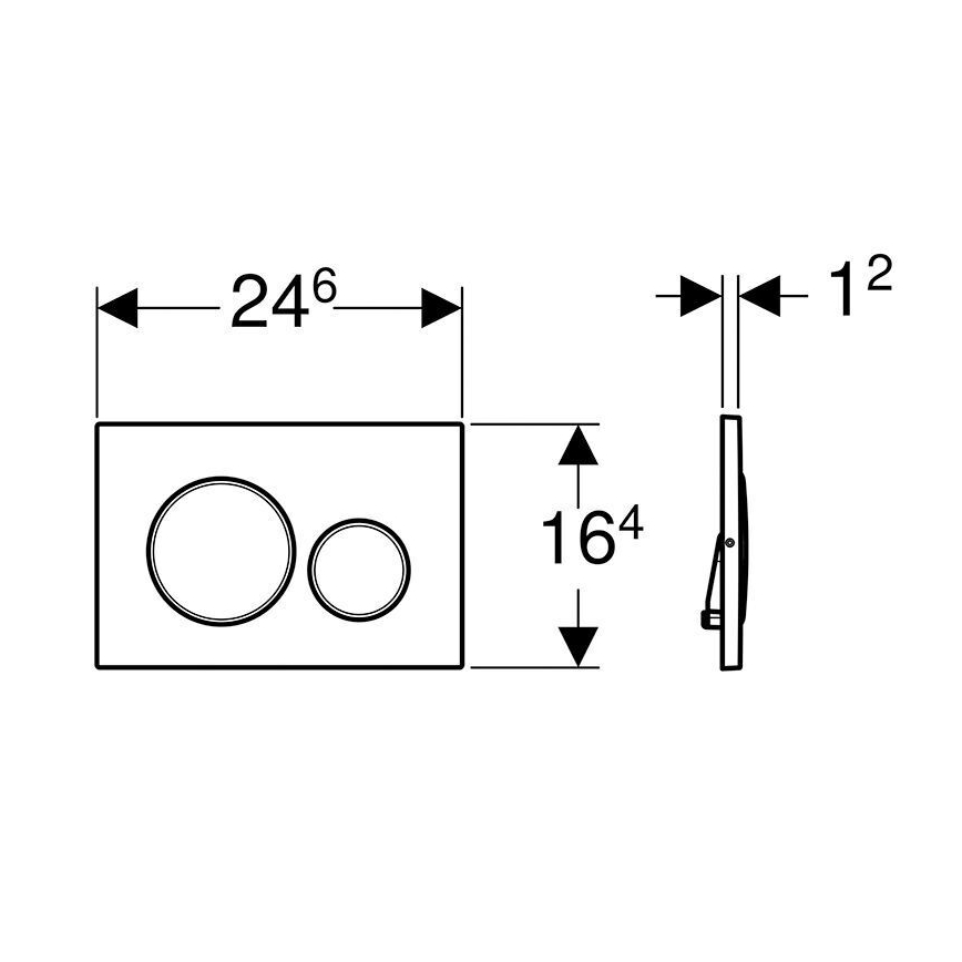 Geberit 115.889.SN.1 - Placa de acionamento Sigma20 24,6x16,4 cm em aço inoxidável