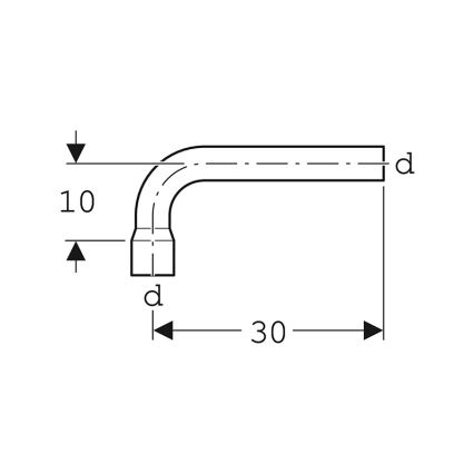 Geberit 118.011.11.1 - Joelho de extensão para descarga 90° branco alpino