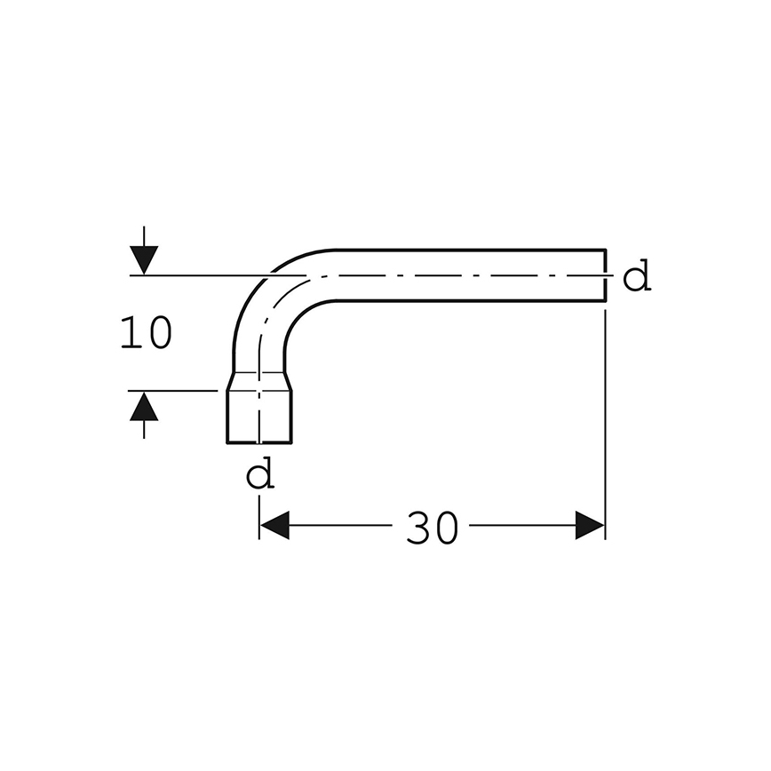 Geberit 118.011.11.1 - Joelho de extensão para descarga 90° branco alpino
