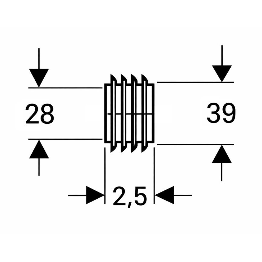 Geberit 119.669.00.1 - Manguito para ligação do tubo de descarga, diâmetro 28 mm, preto