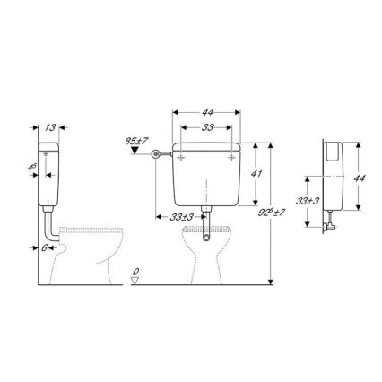 Geberit 127.000.11.1 - Cisterna de descarga AP127 6/9 l, branco alpino