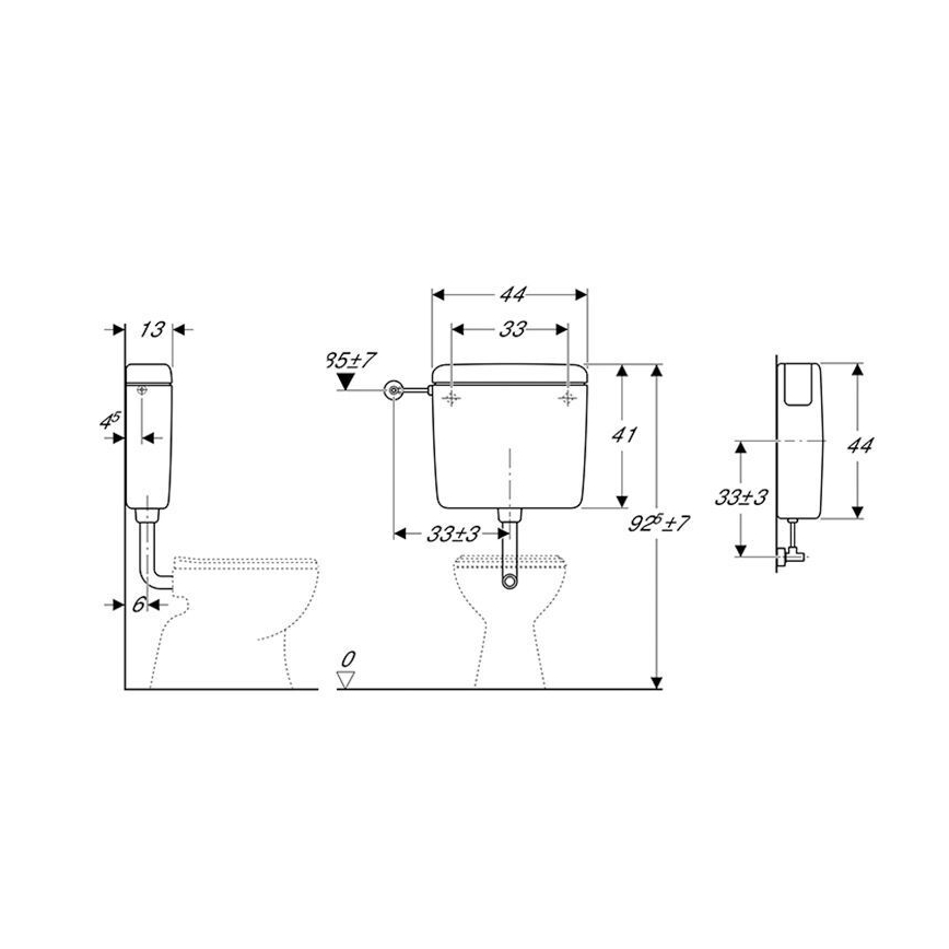 Geberit 127.000.11.1 - Cisterna de descarga AP127 6/9 l, branco alpino