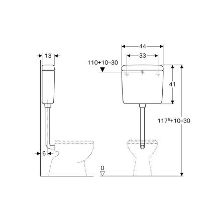 Geberit 136.230.11.1 - Cisterna de descarga AP112 6/9 l branco alpino