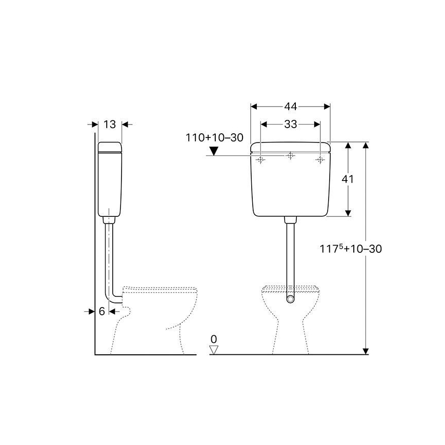Geberit 136.230.11.1 - Cisterna de descarga AP112 6/9 l branco alpino