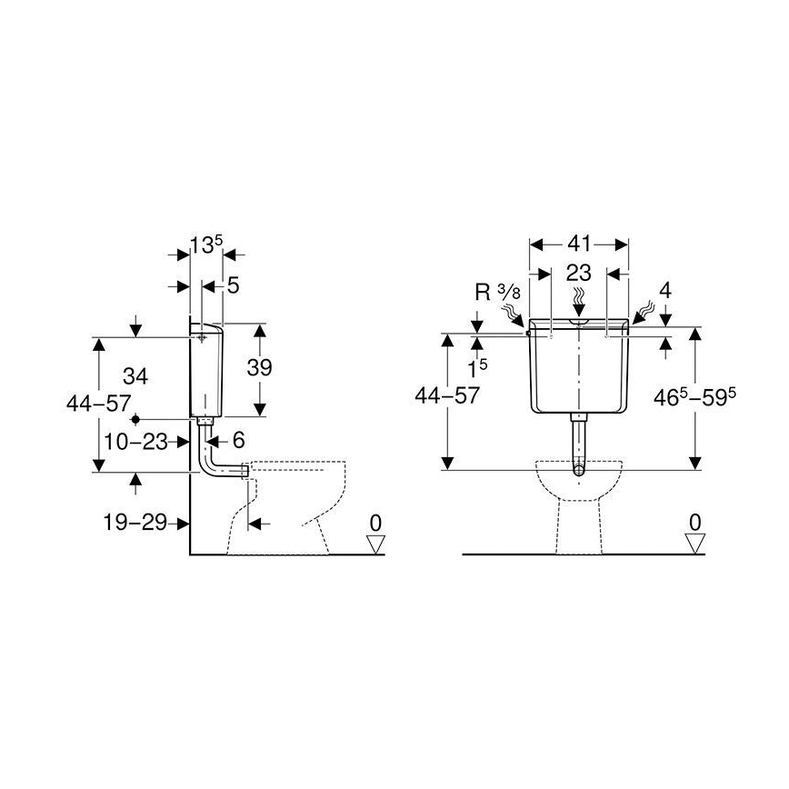 Geberit 136.610.11.1 - Cisterna de embutir AP110 6/9 l branco alpino