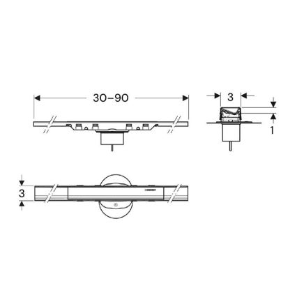 Geberit 154.446.QC.2 - Canaleta de drenagem CleanLine 90x3 cm antracite