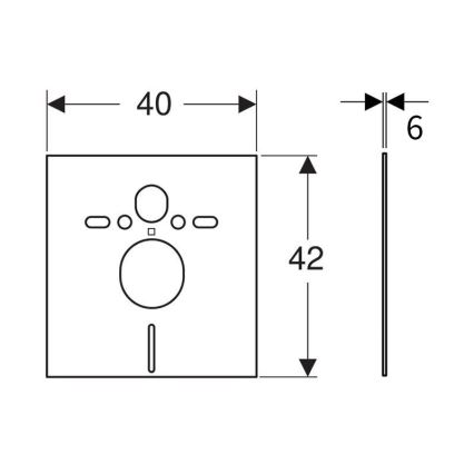 Geberit 156.050.00.1 - Almofada isolante para sanita suspensa e bidé 40x42 cm branca