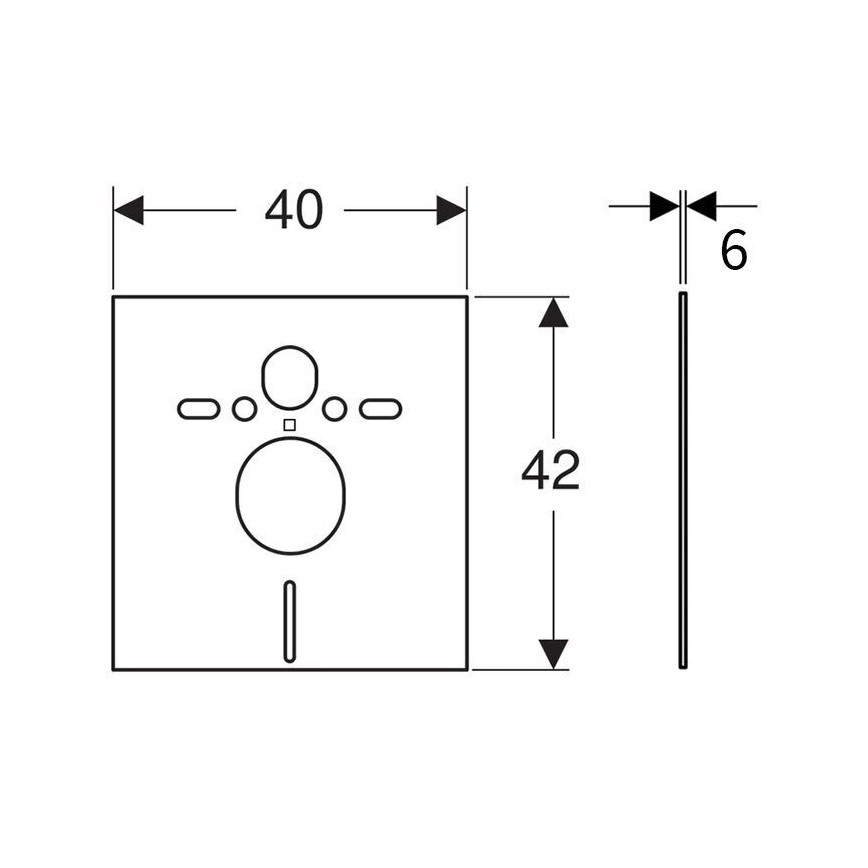 Geberit 156.050.00.1 - Almofada isolante para sanita suspensa e bidé 40x42 cm branca