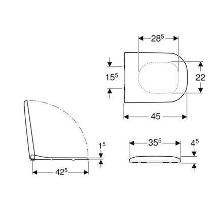 Geberit 500.236.01.1 - Assento sanitário SoftClose Smyle duroplástico/branco
