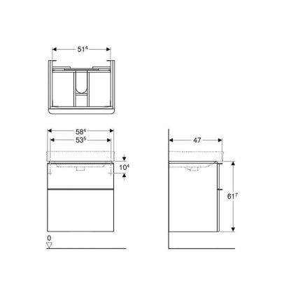Geberit 500.352.00.1 - Móvel para lavatório Smyle Square 59x62x47 cm branco