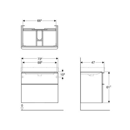Geberit 500.353.00.1 - Móvel de lavatório Smyle Square 61,7 x 73,4 cm branco