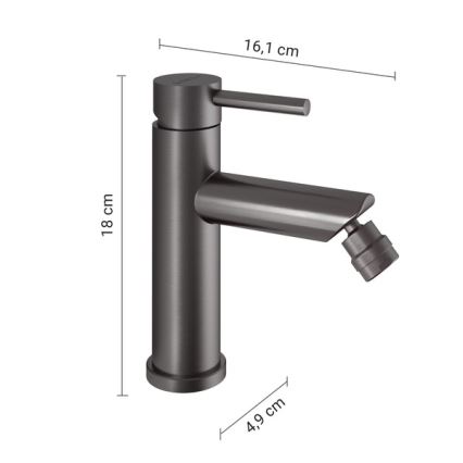 Gedy - Bateria para bidé COMO 18 cm cinzento metálico