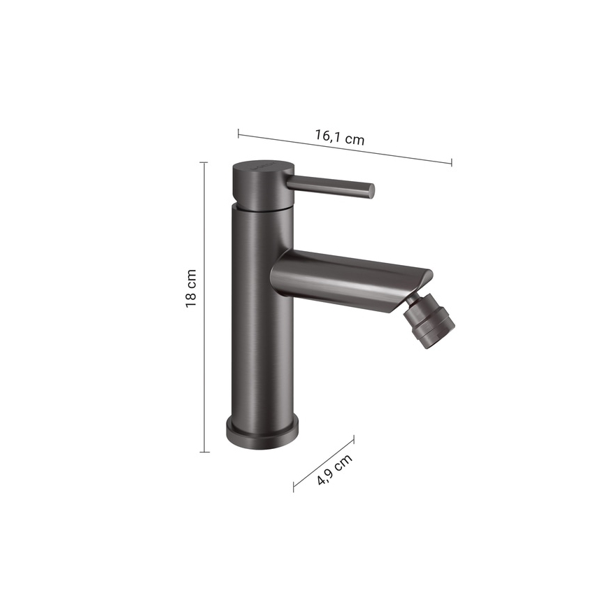 Gedy - Bateria para bidé COMO 18 cm cinzento metálico