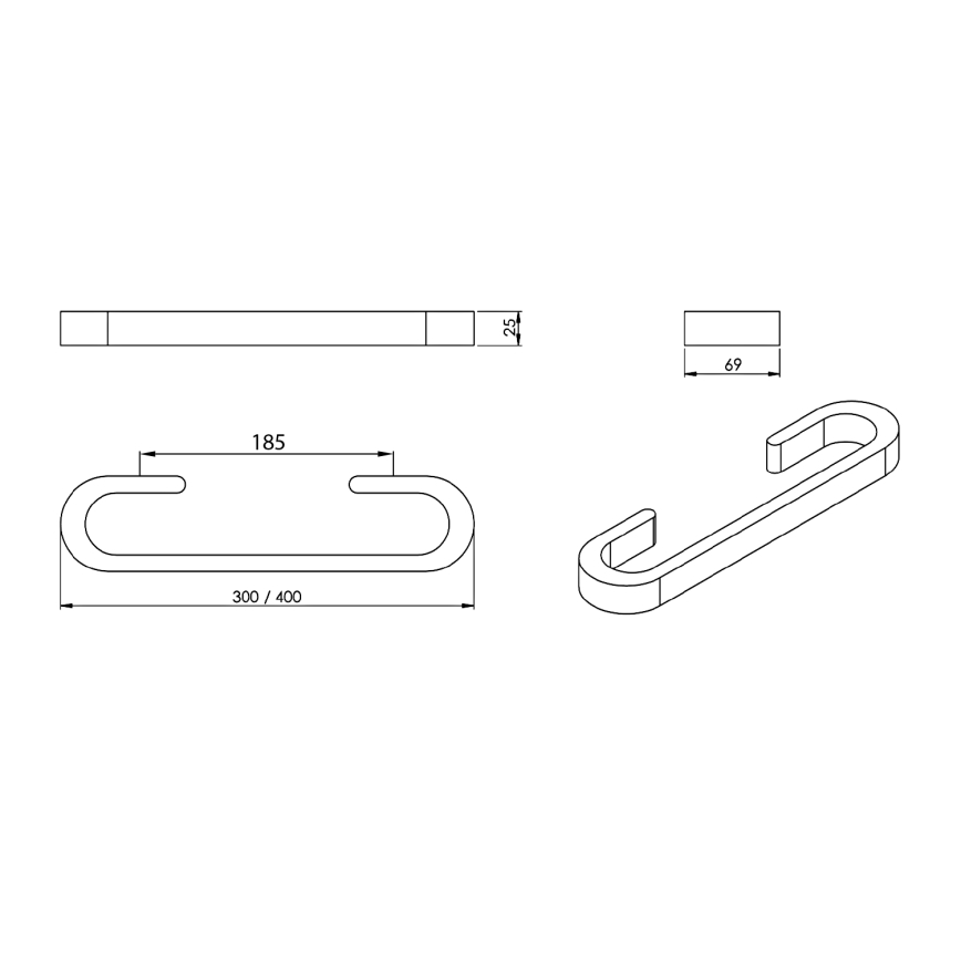 Gedy - Cabide de parede para toalhas HIMALAYA 7x40 cm bambu/bege
